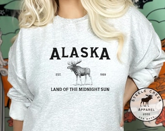 Alaska Sweatshirt, US State Sweatshirt, Alaska Cruise Travel, State of Alaska, AK Shirt, Alaska Cruise Sweatshirt, AK Travel Sweatshirt