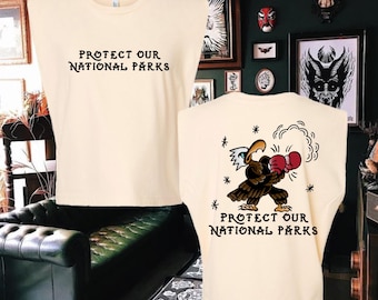 Protect Our National Parks Muscle Tank, American Traditional Boxing Eagle