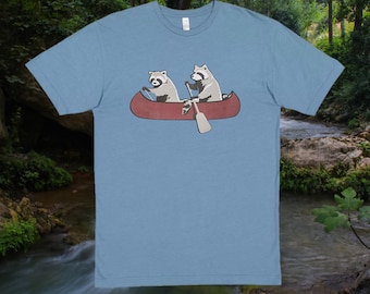 Raccoon Canoe Kids T-Shirt, Funny Animal Graphic Tee