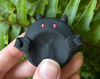 Mothman Worry Stone, Polymer Clay Worry Stone, Cryptic Worry Stone