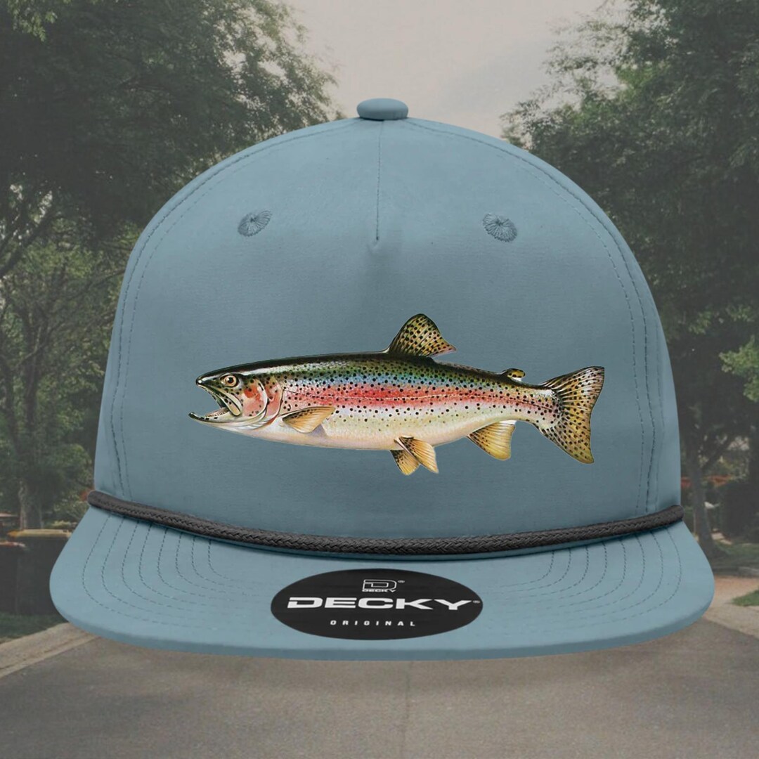 Rainbow Trout Rope Snapback Hat, Dusty Blue Decky 6032 - Etsy