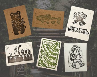 Mystery Linocut Print ACEO