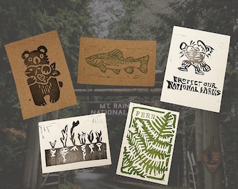 Mystery Linocut Print ACEO