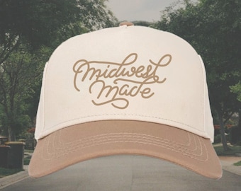 Midwest Made Two-Tone Trucker Hat, Beige Brim