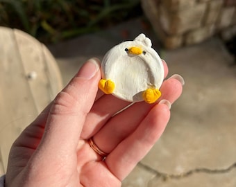 Duck Worry Stone, Polymer Clay Worry Stone, Goose Worry Stone