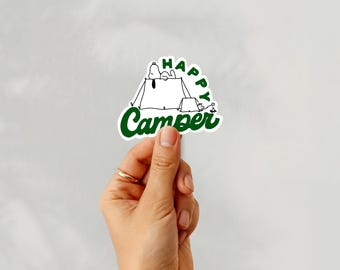 Happy Camper Beagle Sticker