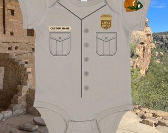 Custom Name Park Ranger Uniform Bodysuit, Infant Outfit