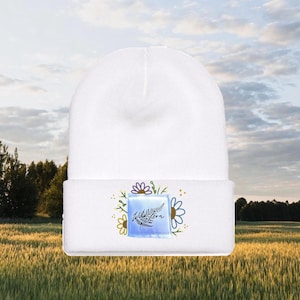 Floral Hand Embroidered Beanie