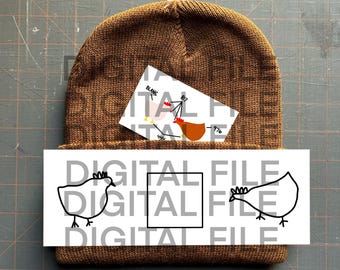 Chicken Stencil - Embroidery Pattern - DIGITAL DOWNLOAD