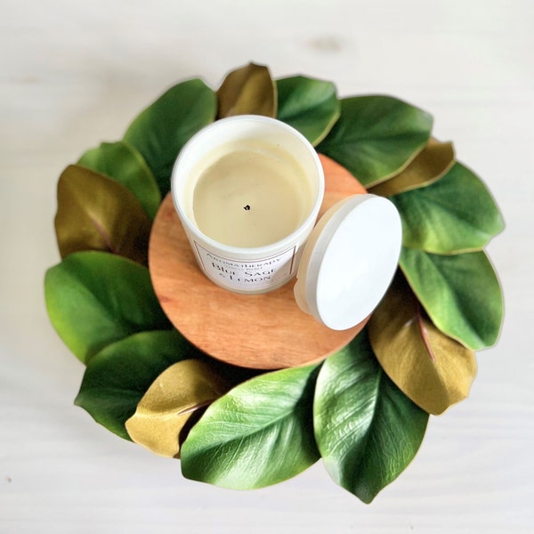 Magnolia Wreath, Mini Wreath, Year Round Wreath, Farmhouse Wreath, Candle Wreath Ring, Modern Farmhouse