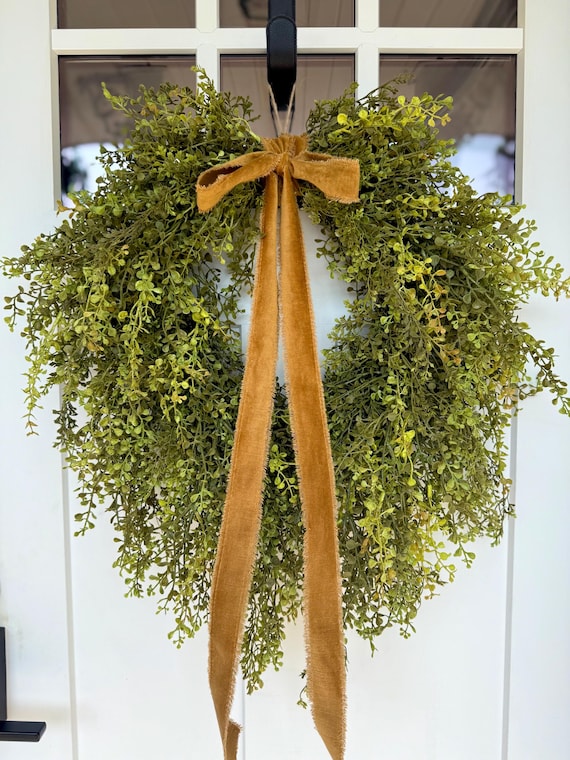 Cascading Fall Wreath for Front Door, Neutral Year Round Wreath, Autumn Wreath,Modern Farmhouse Wreath, Cottage Wreath, Everyday Wreath