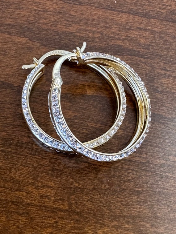 Eye Catching Sparkly Hoop Earrings - image 1