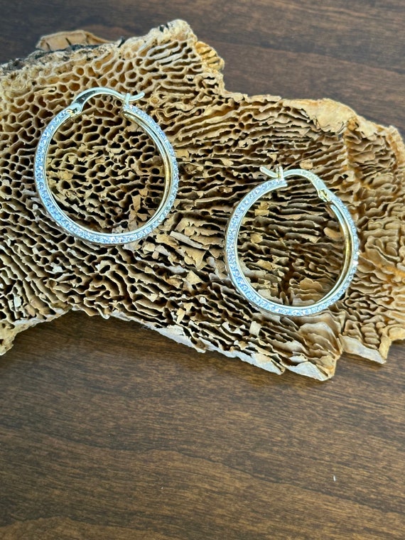 Eye Catching Sparkly Hoop Earrings - image 3