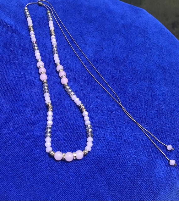 Adjustable Lariat Necklace Gem