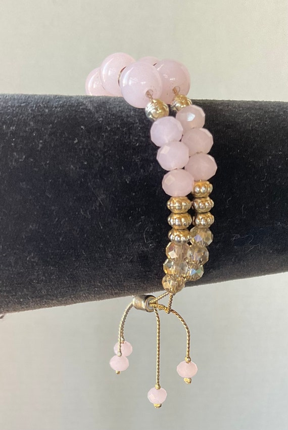 Rose Stone and Gold slide bracelet - image 2