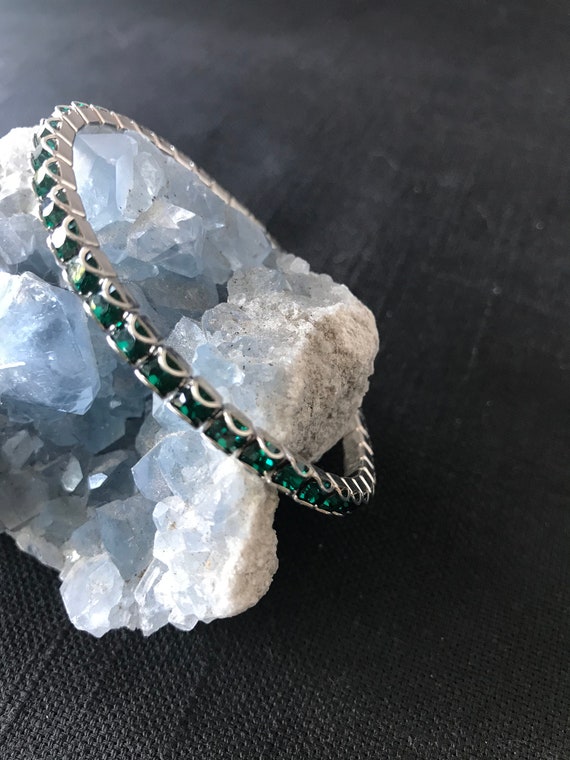 Emerald Green Crystal tennis Bracelet