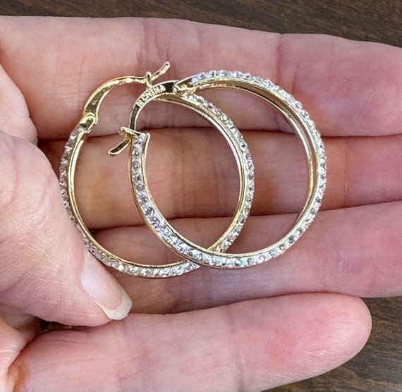 Eye Catching Sparkly Hoop Earrings - image 2