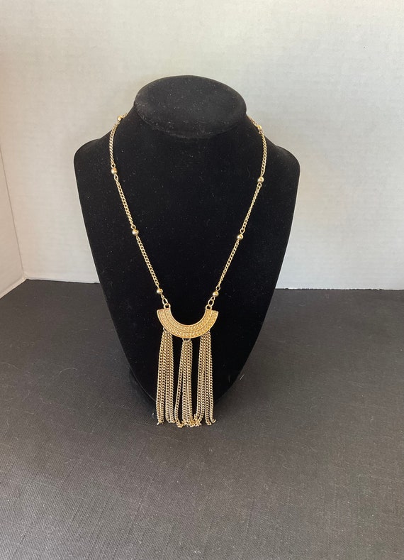 Textured Gold half circle with Fringe - image 5