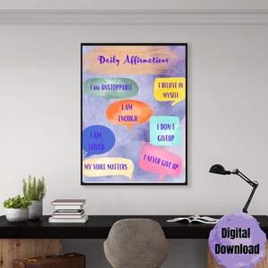 Daily Affirmations, affirmation wall art, printable wall art, trendy wall art, inspirational quotes, nursery wall art, digital download