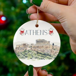 Ornamento dell&#39;Acropoli di Atene / Regalo per gli amanti dei viaggi / Ornamento da viaggio