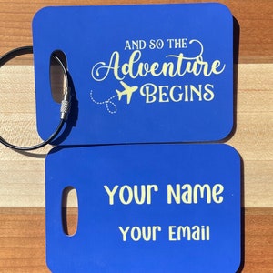And so the Adventure Begins Personalized Bag Tag Gift for Traveler Personalized gift For Travelers Personalized Luggage Tag Wedding Gift