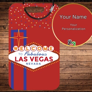 Etiqueta de equipaje personalizada de Las Vegas, etiqueta de equipaje personalizada de Las Vegas, regalo de viaje para papá, regalo de graduación, etiquetas de equipaje a granel