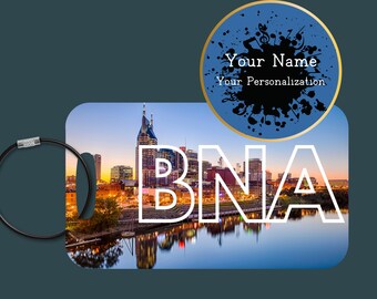 Personalized Nashville BNA Airport Code Luggage Tag, Travel Gift