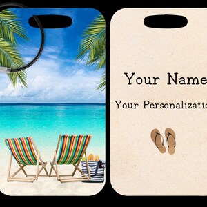 Beach Bag Tag Personalized Luggage Tag Personalized Wedding Gift  Beach Scene Personalized Gift For Traveler Graduation Gift Backpack Tag
