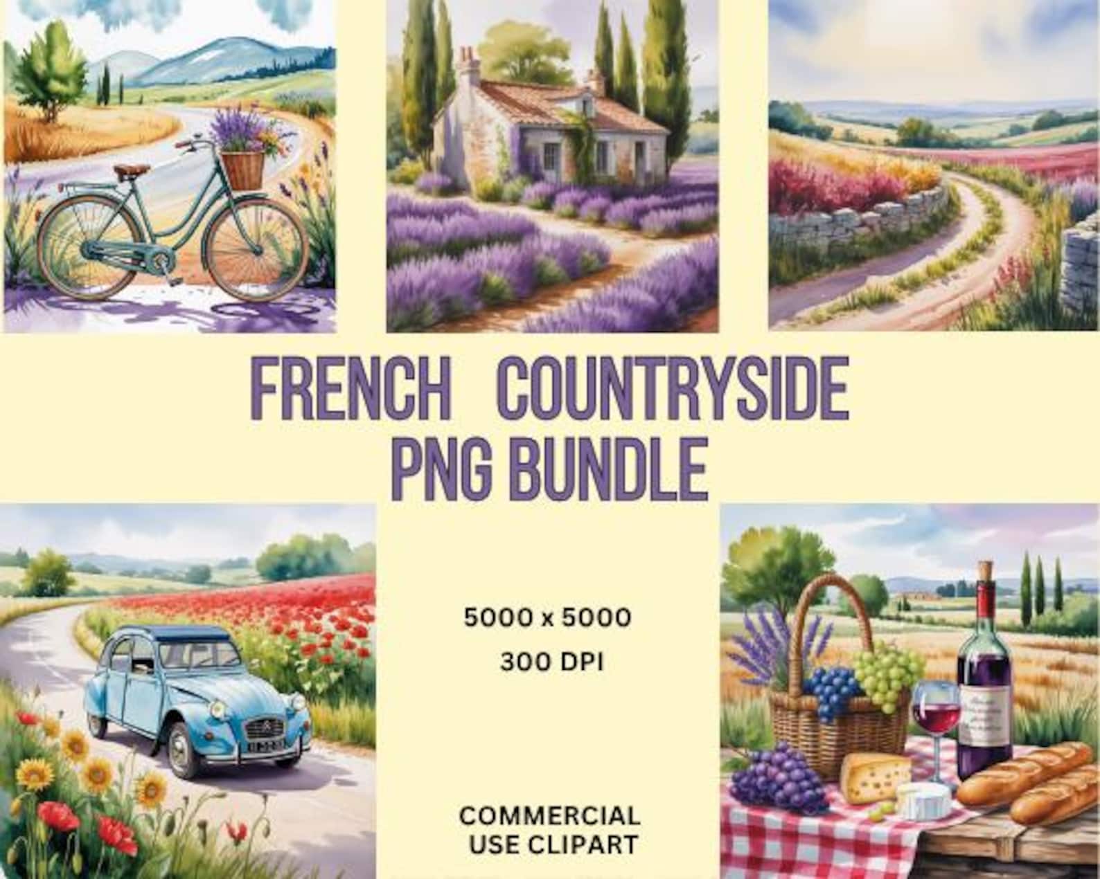 French Countryside PNG Bundle: France Home Decor PNG Graphics | Digital ...