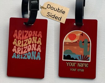 Gepersonaliseerde tas tag voor bagage rugzak tag cadeau voor reizigers Arizona reizen afstudeercadeau golftas tag vriend cadeau vriendin uitje