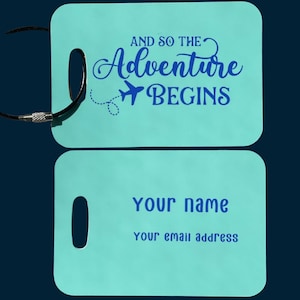 And so the Adventure Begins Personalized Bag Tag Gift for Traveler Personalized gift For Travelers Personalized Luggage Tag Wedding Gift