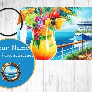 Personalized Cruise Luggage Tag: Tropical Drink Design