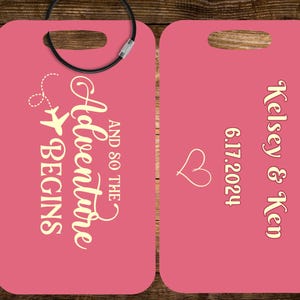 And so the Adventure Begins Personalized Bag Tag Gift for Traveler Personalized Gift For Travelers Personalized Luggage Tag Wedding Gift