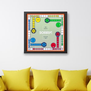 IMPRIMABLE Désolé ! Jeu de société vintage ART NUMÉRIQUE pour salle de jeux, salle de jeux, chambre à coucher / rétro classique