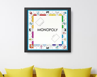 DRUCKBARE Monopoly Brettspiel, DIGITALE KUNST für Spielzimmer, Spielzimmer, Schlafzimmer / Classic Retro