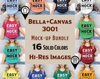 Bella Canvas 3001 T-Shirt Mockup Bundle: 16 Farben (Digitaler Download) BC3A