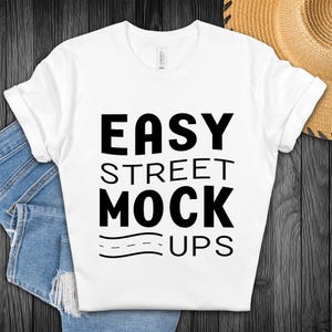 White Bella Canvas 3001 T-shirt Mockup: Flat Lay (Digital Download) BC2DW