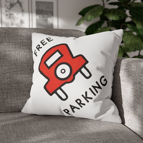 Monopoly Inspired Pillow COVER, Free Parking/GO, monopoly gifts, unique gifts, unique home decor, retro game room, vintage game art