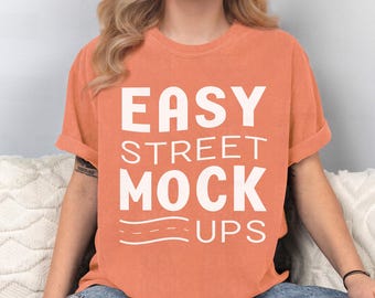 Terracotta Comfort Colors 1717 T-Shirt Mockup: Oversized Fit (Digitaler Download) EM17