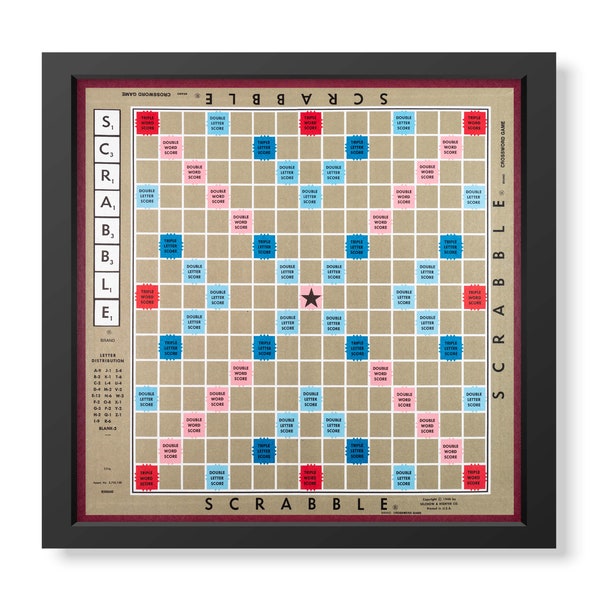 PRINTABLE Scrabble Board Game DIGITAL ART for Game Room, Playroom, Bedroom / Classic Retro