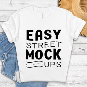 White Bella Canvas 3001 T-Shirt Mockup: Flat Lay (Digital Download) BC2WW