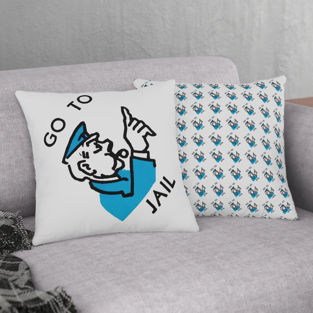 Go to Jail Monopoly Pillow / Spun Polyester / Monopoly Etsy