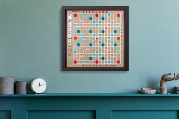 PRINTABLE Scrabble Board Game, DIGITAL ART for Game Room, Playroom, Bedroom / Classic Retro