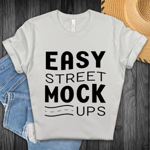 Silver Bella Canvas 3001 T-shirt Mockup: Simple Flat Lay (Digital Download) BC2DW