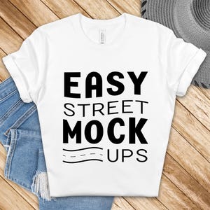 White Bella Canvas 3001 T-Shirt Mockup: Flat Lay (Digital Download) BC2NW
