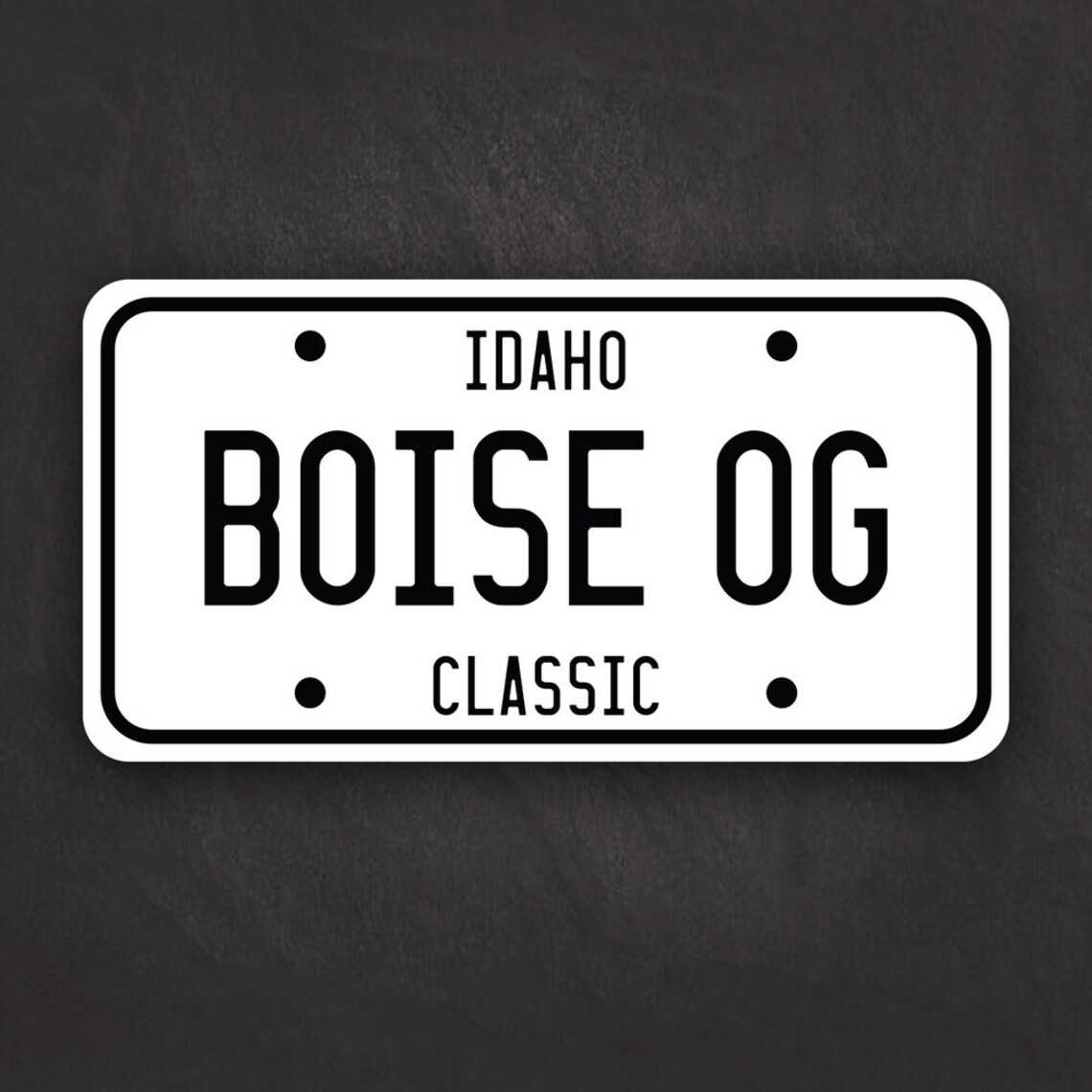 Classic Car License Plate Design Boise OG Idaho Vinyl Sticker Etsy