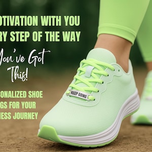 Personalized Shoelace Charm, Custom Shoe Tags for Runners, Marathon Gift for Her, Fitness Motivation, Gym Accessories, Running Gift