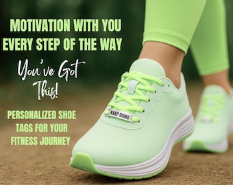 Personalized Shoelace Charm, Custom Shoe Tags for Runners, Marathon Gift for Her, Fitness Motivation, Gym Accessories, Running Gift