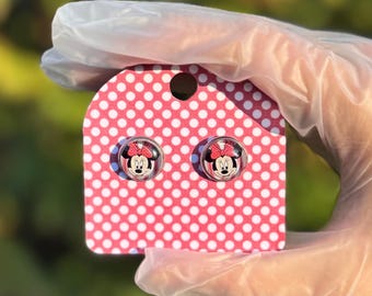 Girl Mouse Stud Earrings | Cute Disney Accessories | Gifts for Her | Gifts for him | Theme Park Jewelry | Pixie Dust Cruise Jewelry