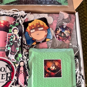Demon Slasher Anime Gift Box – Anime Tumbler, Puzzle, Keychain, Magnet, Coaster – Anime Lover Gift for Him Her Teens Kids – Otaku Gift Set image 3